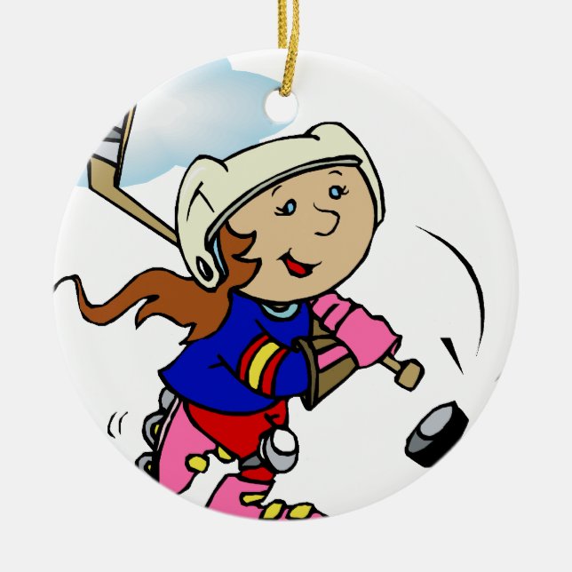 Girl Player Ceramic Ornament (Front)