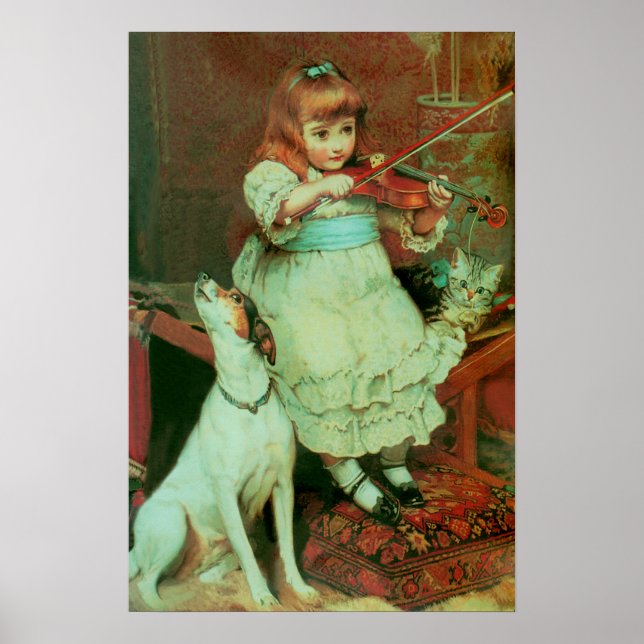 Girl playing a violin poster (Front)