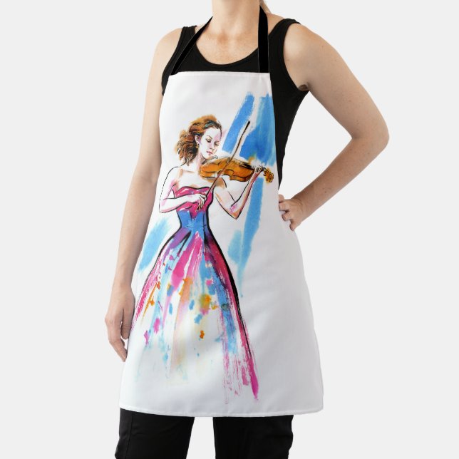 Girl playing the violin apron (Insitu)