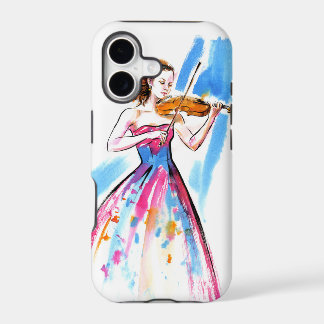 Girl playing the violin iPhone case