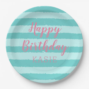 Girl Pool Birthday Party Paper Plate