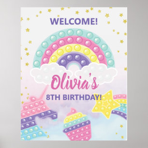 Girl Pop It Fidget Birthday Party  Poster