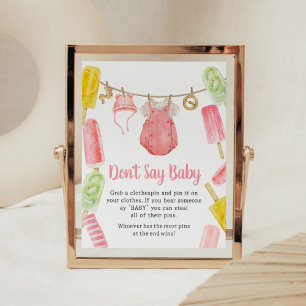 Girl Popsicle Baby Shower Don't Say Baby Poster