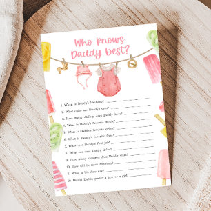Girl Popsicle Baby Shower Who Knows Daddy Game
