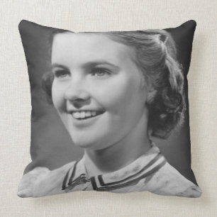 Girl Posing in Studio Throw Pillow