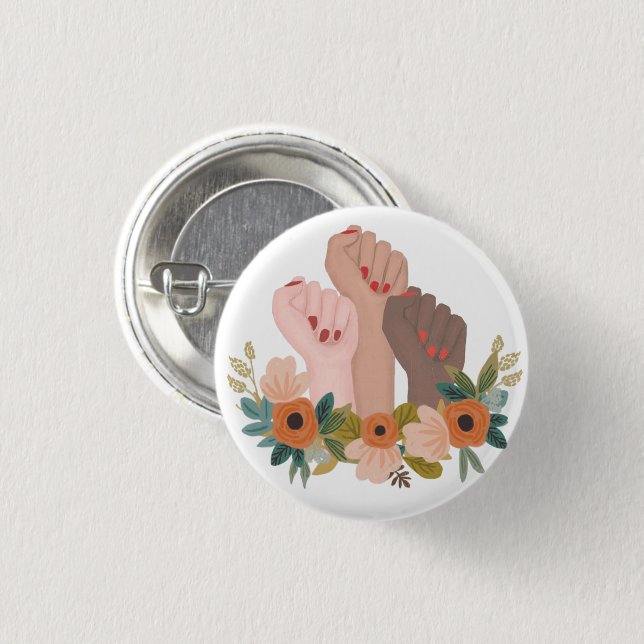 Girl power 1 inch round button (Front & Back)