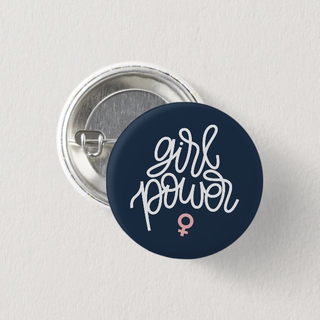 "Girl Power" 1 Inch Round Button (Front & Back)