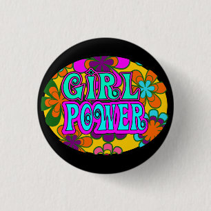girl power 1 inch round button