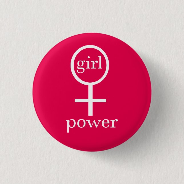 Girl Power 1 Inch Round Button (Front)
