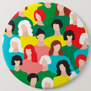 Girl power 6 inch round button