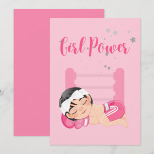 Girl power baby Announcement Card