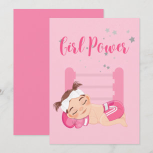 Girl power baby Announcement Card