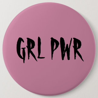 Girl Power Badge Pink 6 Inch Round Button