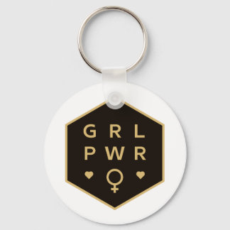 Girl Power | Black Colourful Graphic Design Keychain