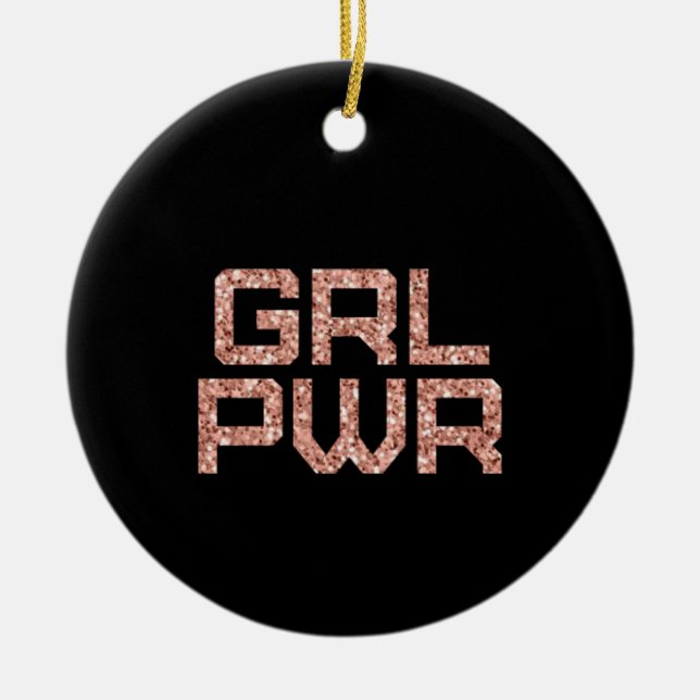 Girl Power Ceramic Ornament (Front)
