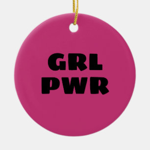 Girl Power Ceramic Ornament