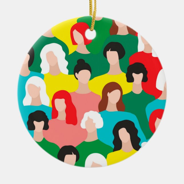 Girl power ceramic ornament (Front)