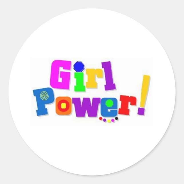 Girl Power Classic Round Sticker (Front)