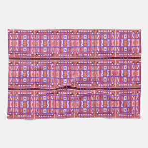 Girl Power Curvy Plaid Repeat Design Kitchen Towel