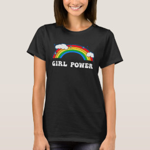 Girl Power Cute Girls Rainbow Vibe Feminist Table T-Shirt