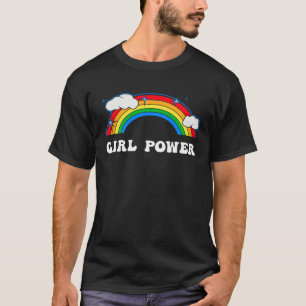 Girl Power Cute Girls Rainbow Vibe Feminist Table T-Shirt