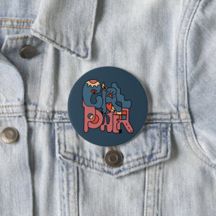 Girl Power Dark Version 3 Inch Round Button