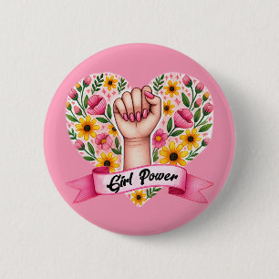 Girl Power Feminist 2 Inch Round Button