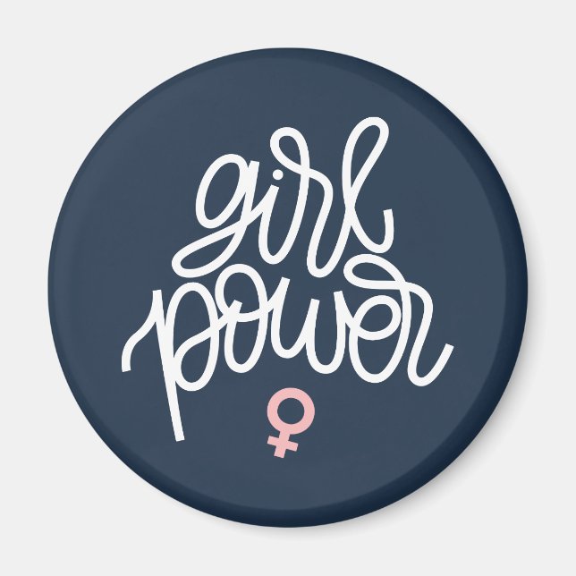 "Girl Power" Feminist Themed Magnet (Front)