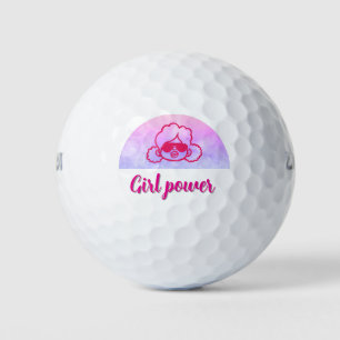 Girl power funny golf ball 