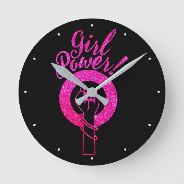 Girl Power Horloge Murale Ronde (Recto)