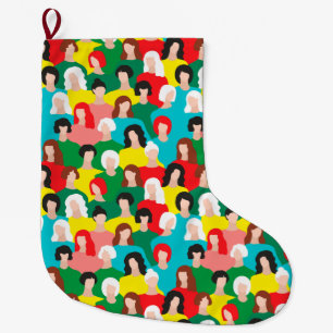 Girl power large christmas stocking