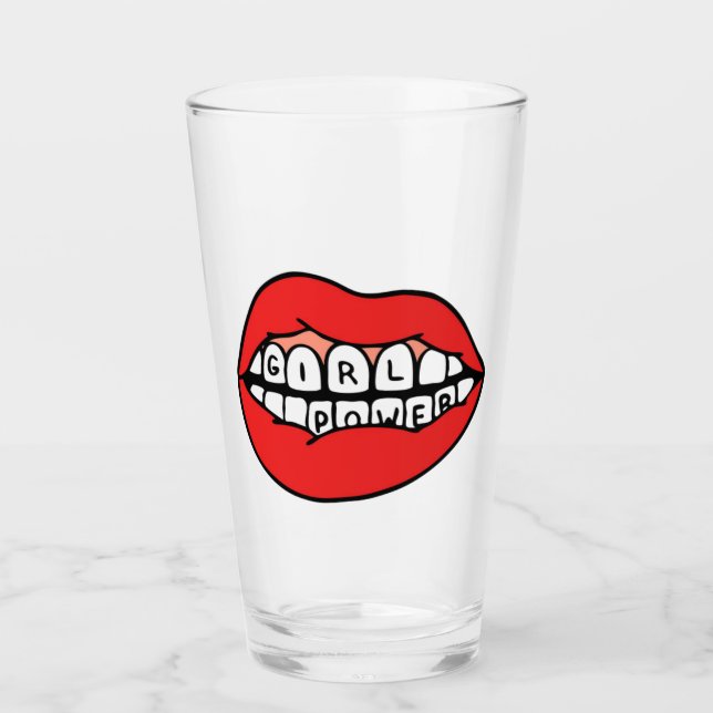 Girl Power Lips Glass (Front)
