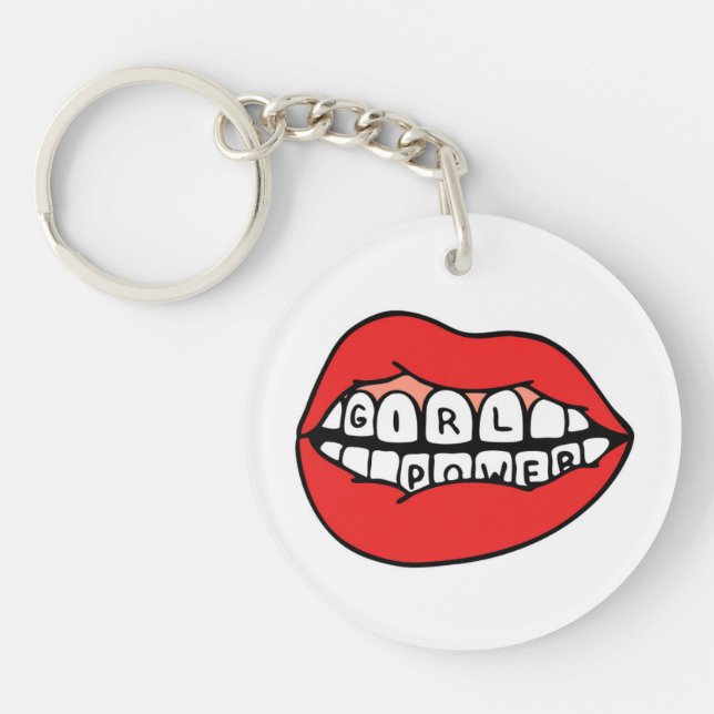 Girl Power Lips Keychain (Front)