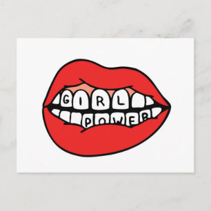 Girl Power Lips Postcard