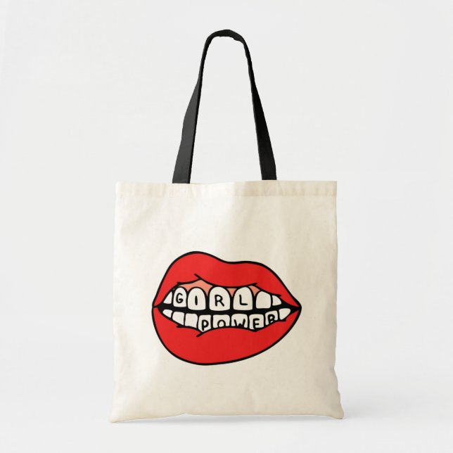 Girl Power Lips Tote Bag (Front)