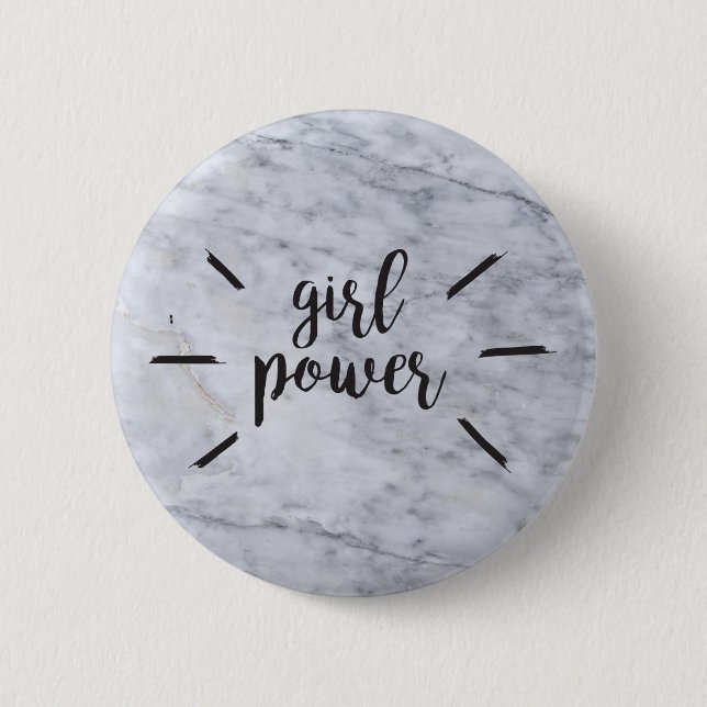 Girl Power Marble 2 Inch Round Button (Front)