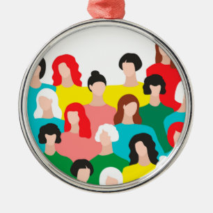 Girl power metal ornament