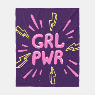 Girl power movement slogan seamless pattern fleece blanket