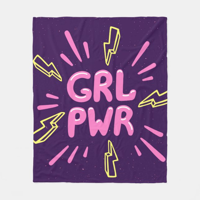Girl power movement slogan seamless pattern fleece blanket (Front)