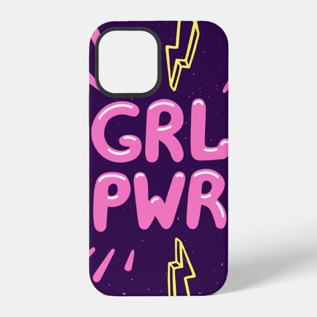 Girl power movement slogan seamless pattern iPhone case (Back)