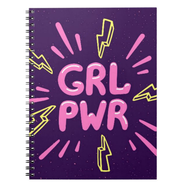 Girl power movement slogan seamless pattern notebook (Front)