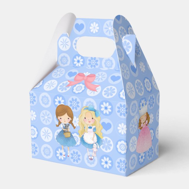 Girl Power on Blue Flower Background Favor Box (Front Side)