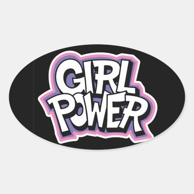 Girl Power Oval Sticker (Front)