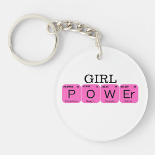 Girl Power Periodic Tablo Element Keychain