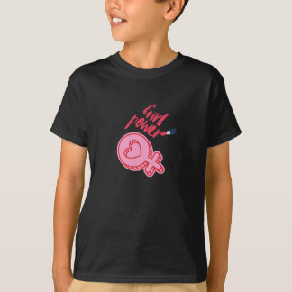Girl Power Pink Feminist Sticker T-Shirt