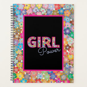 Girl Power Pink Girly Beautiful Wildflower Women Planner