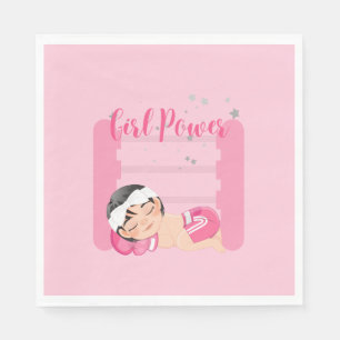 Girl power pink napkin