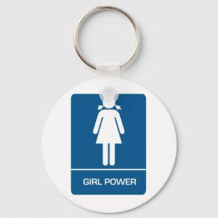 Girl Power Restroom Door Keychain