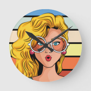 Girl power retro design Wall Clock