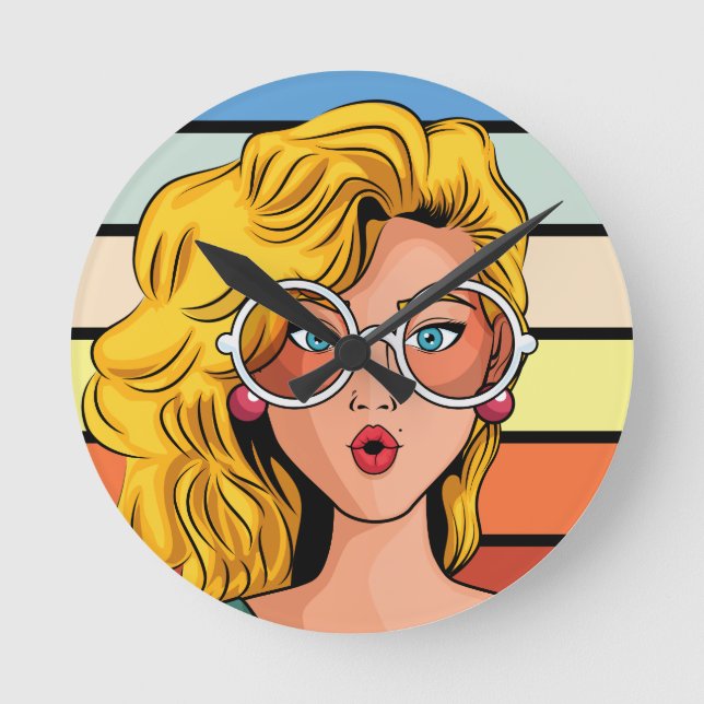 Girl power retro design Wall Clock (Front)